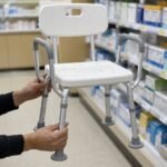Adjustable Shower Chair with Backrest retail packaging