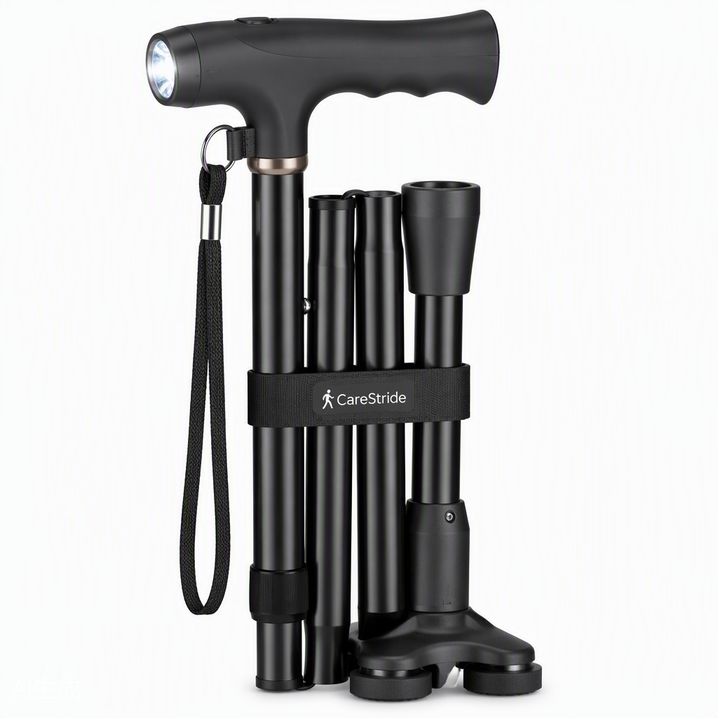 Folding Walking Cane with LED Light