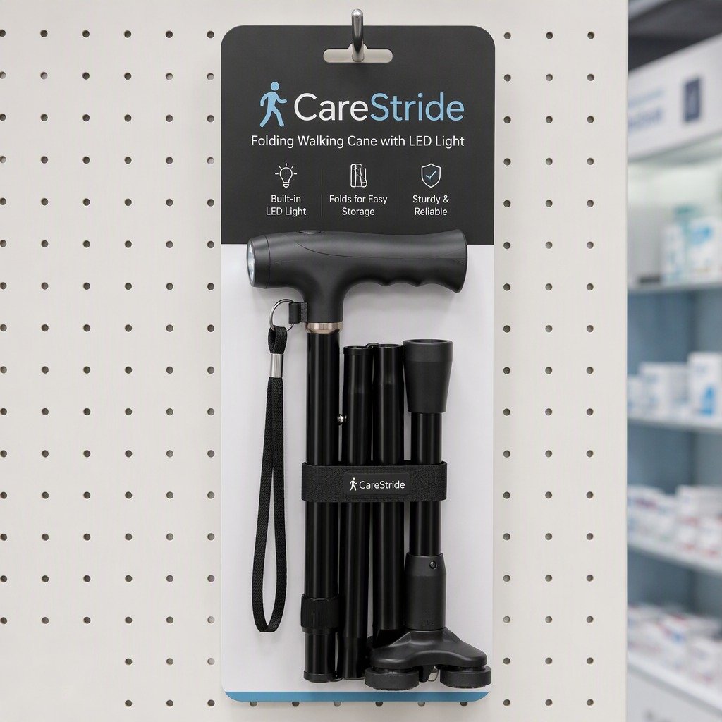 Folding Walking Cane with LED Light product detail