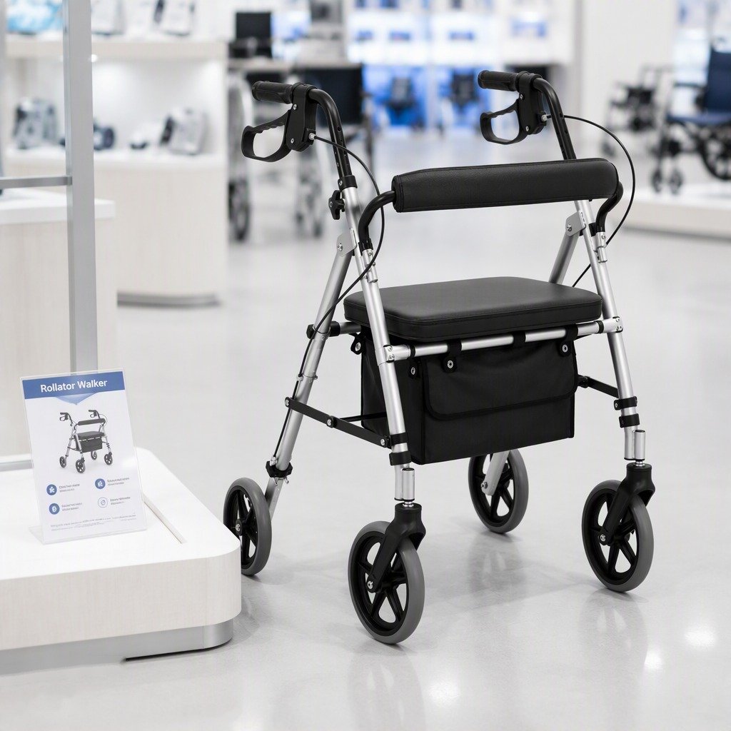 Four-Wheel Rollator Walker with Seat product detail