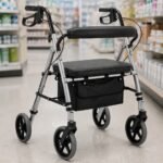 Four-Wheel Rollator Walker with Seat retail packaging