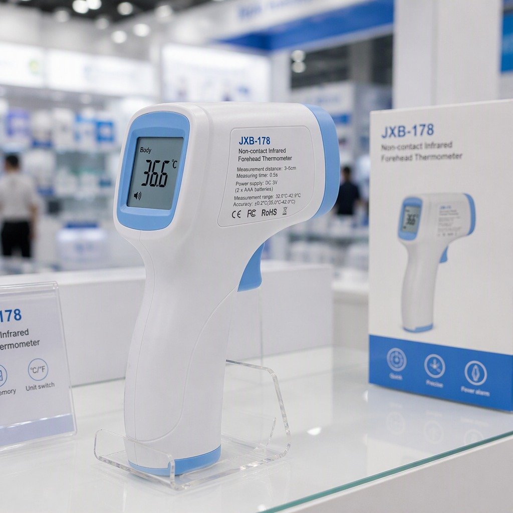 LCD display and mode button of the NC-THM-001 infrared thermometer
