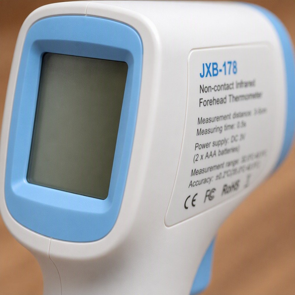 NC-THM-001 infrared thermometer measuring a forehead temperature