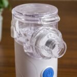 MS-NEB-001 mesh nebulizer in use during a treatment