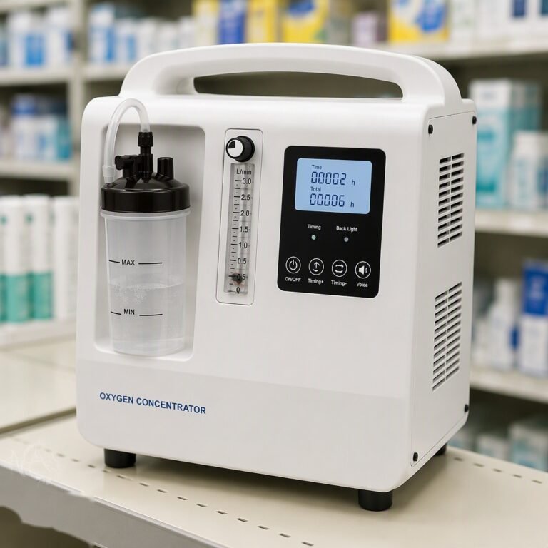 Retail packaging and accessory set of the PT-OCS-001 portable oxygen concentrator