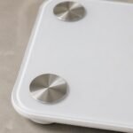 BD-SCL-001 smart digital body scale in daily home use on a bathroom floor