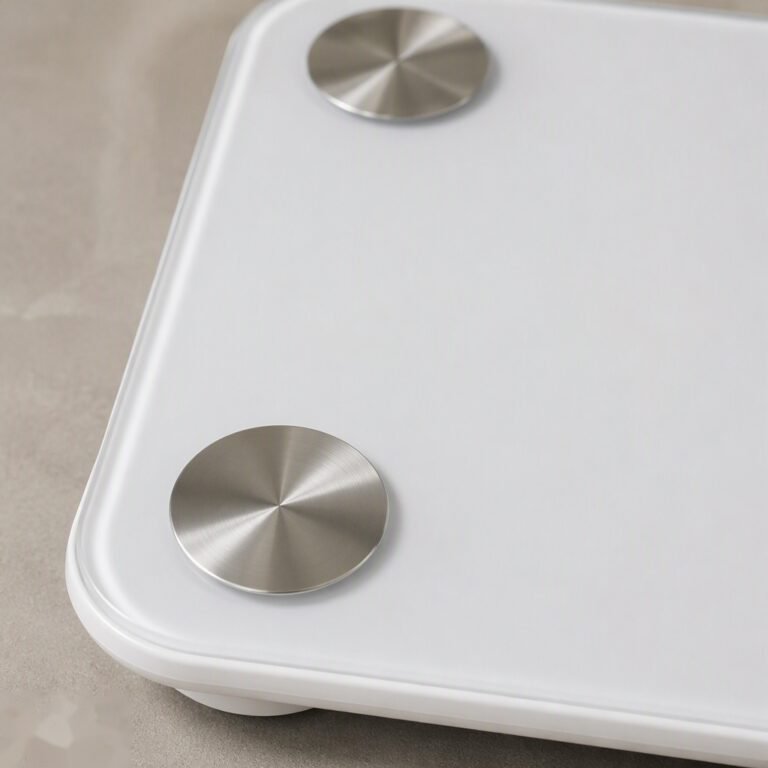BD-SCL-001 smart digital body scale in daily home use on a bathroom floor